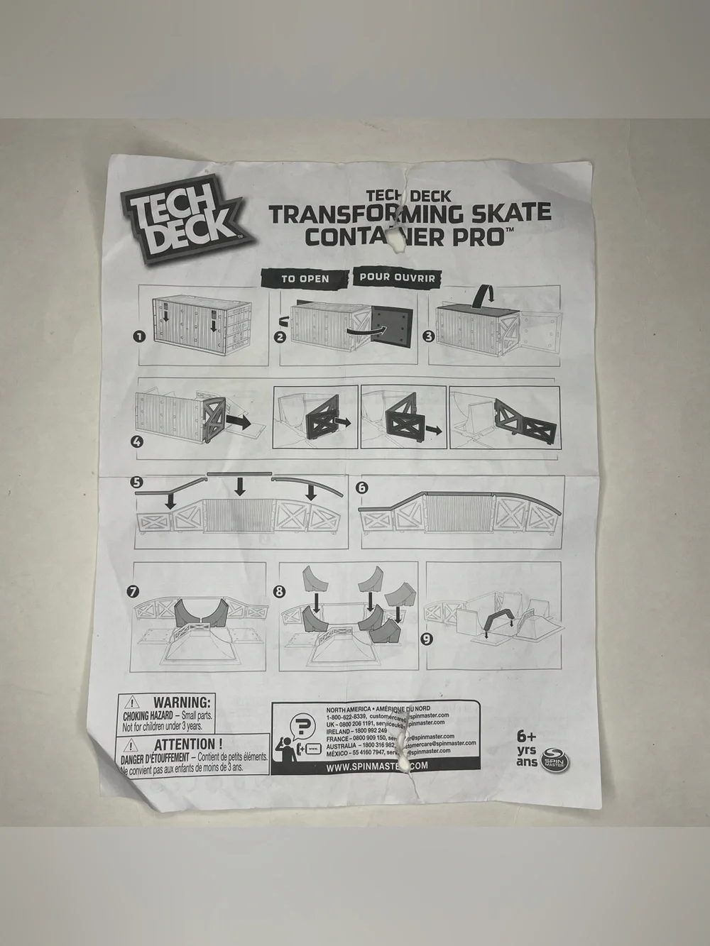 Tech Deck Transforming SK8 Container Pro Set + Skates Skatepark (Incomplete)